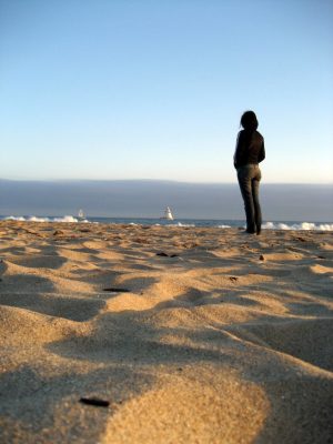 Looking out at a vista.